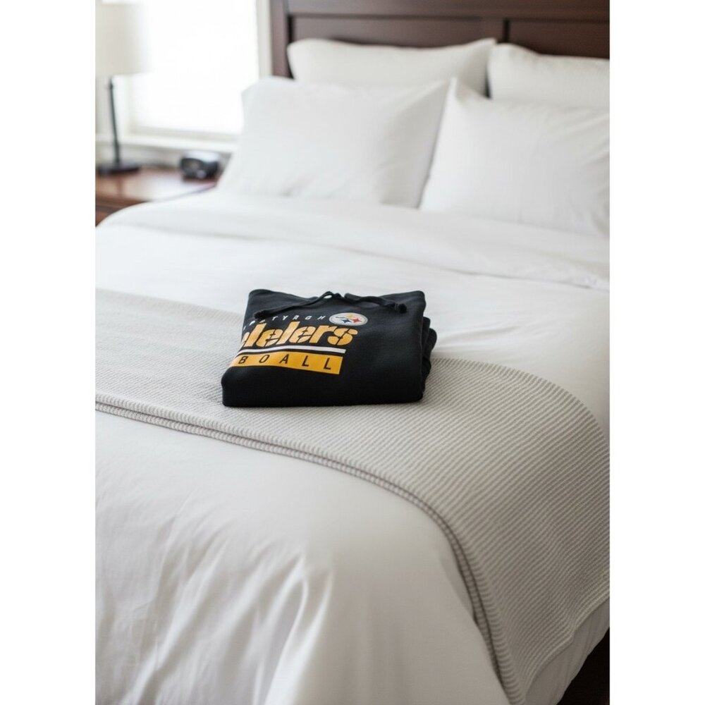 Pittsburgh Steelers Womens Black Hoodie Sweatshirt By Majestic Small Size S